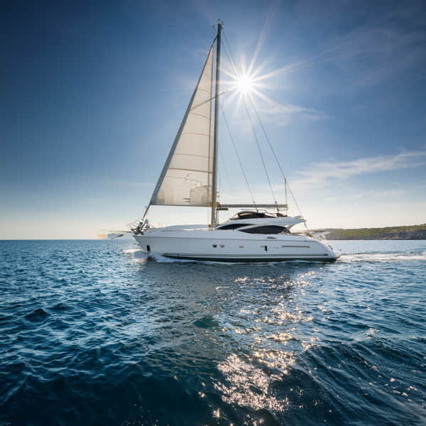 Mit HVO-Diesel angetriebene Yacht